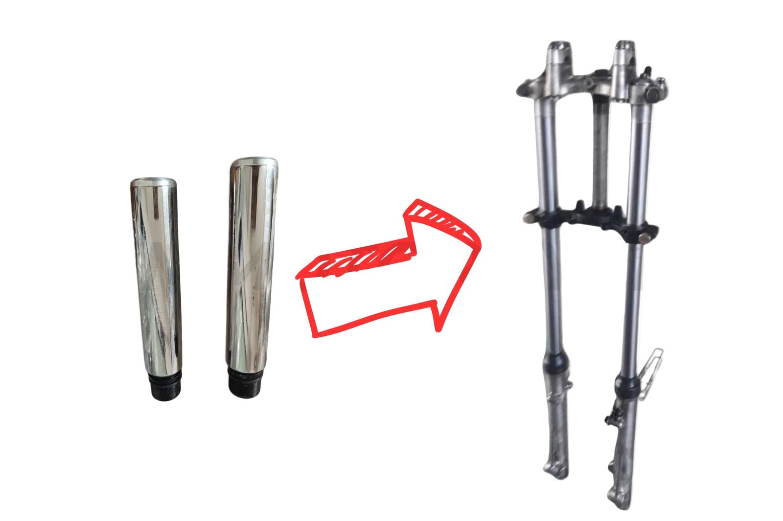 Rallonge extension fourche suzuki gn125