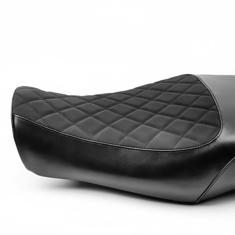 Selle abaissée noire à surpiqûres losange pour Honda GB350 / CB350 – Confort & Style