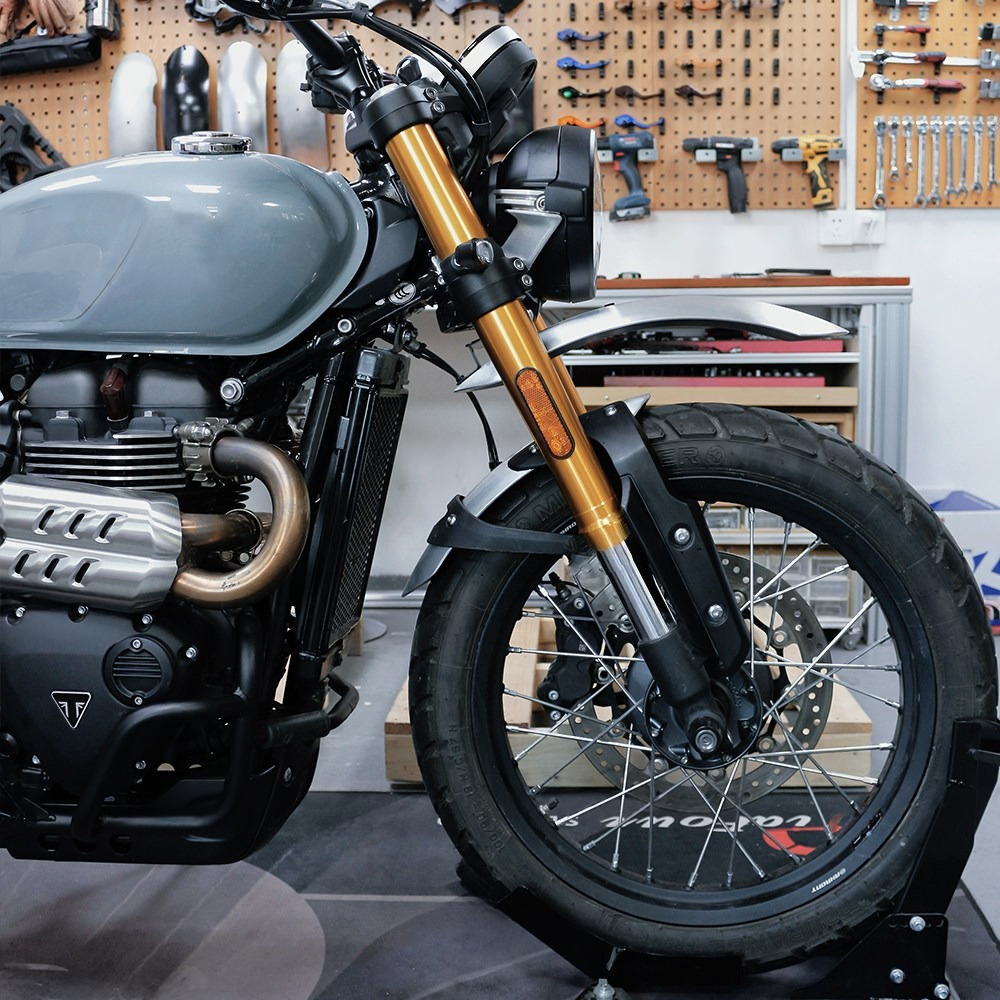 Garde-boue avant aluminium (haut + bas) - Triumph Street Scrambler 900