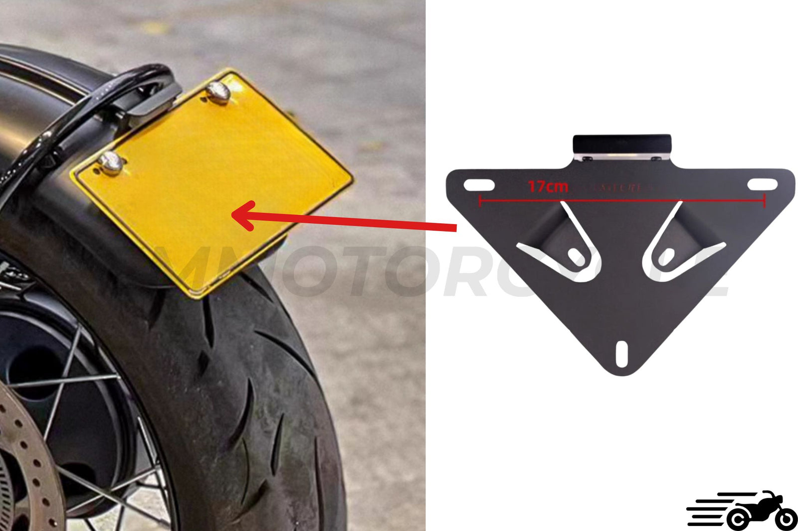 Support de plaque garde boue long origine Triumph Bobber