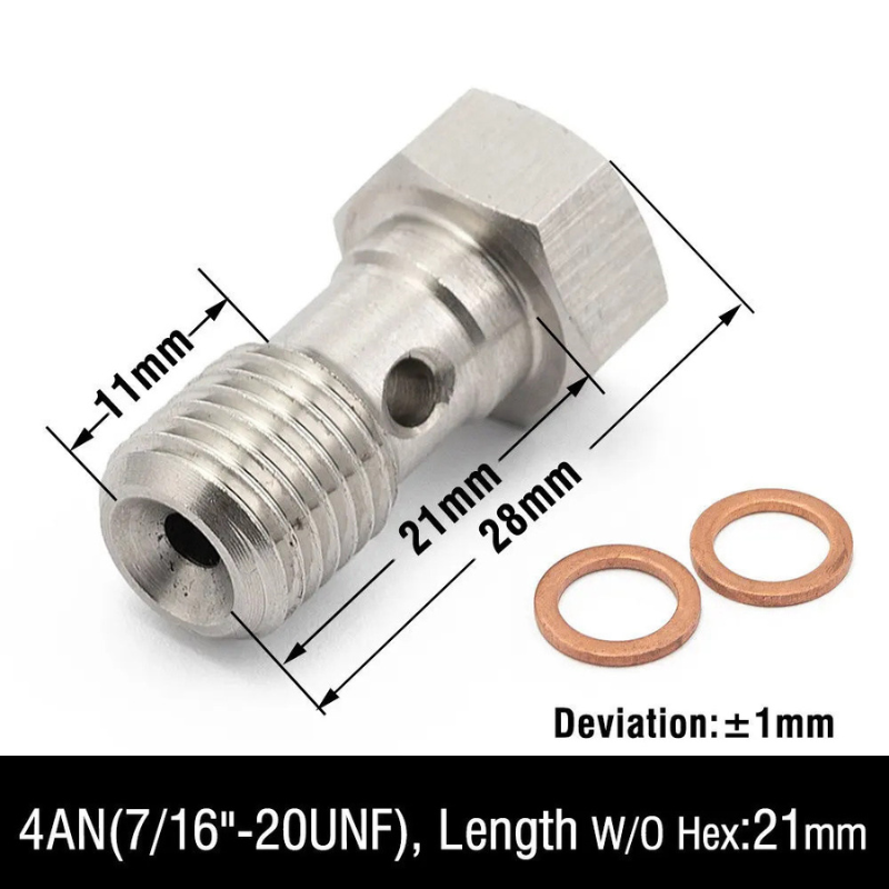 Vis banjo inox hydraulique M10/M12 & 7/16-20