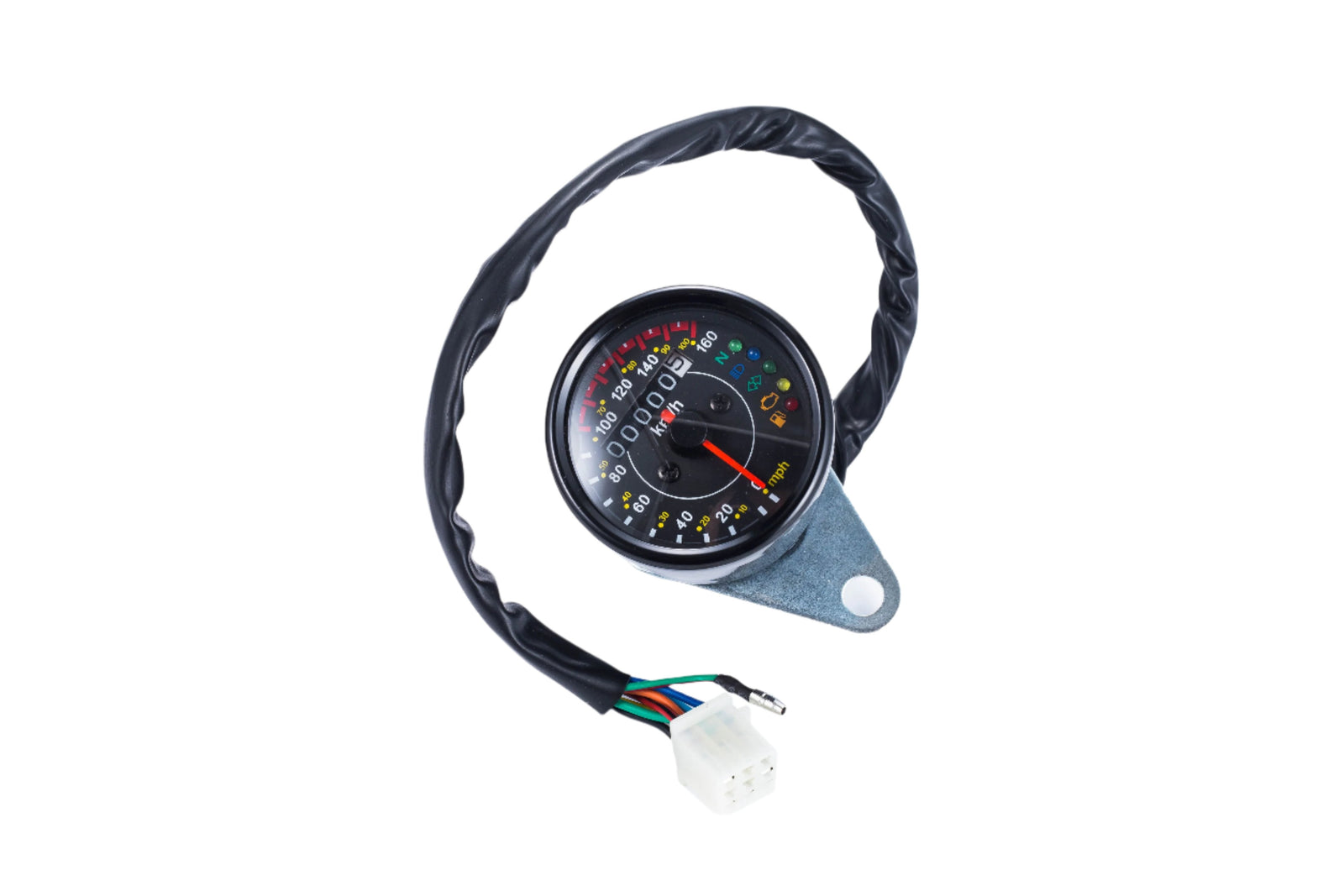 Universal Motorcycle Km/H Black or Chrome 5 indicators counter