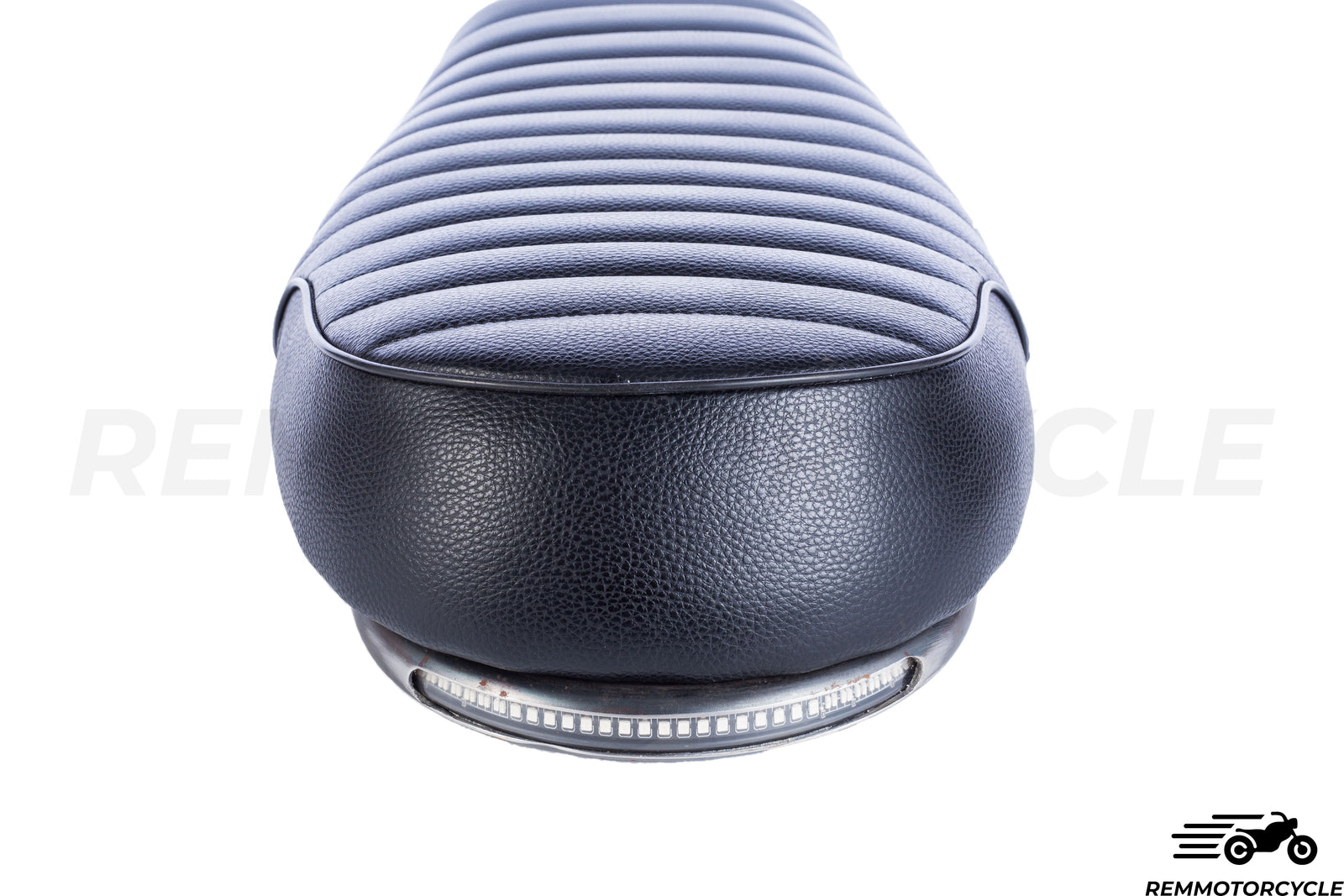 Black motorcycle saddle + long flat loop + integrated led band