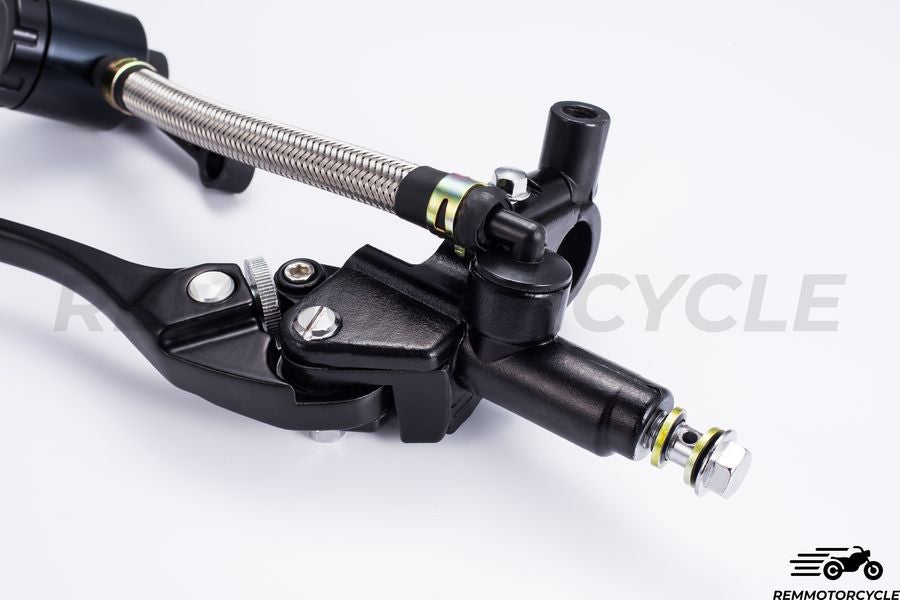 Ensemble Levier de frein moto et levier Embrayage Moto Vintage RACING Noir/Gris 22 mm