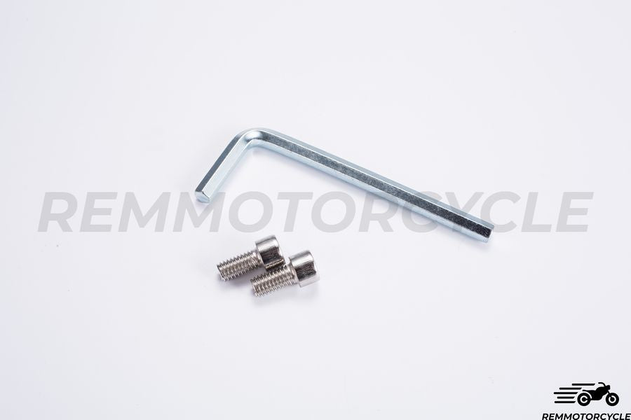 Coppia di Specchietti Retrovisori da Manubrio Neri Rotondi 22 mm Versione Superiore CNC