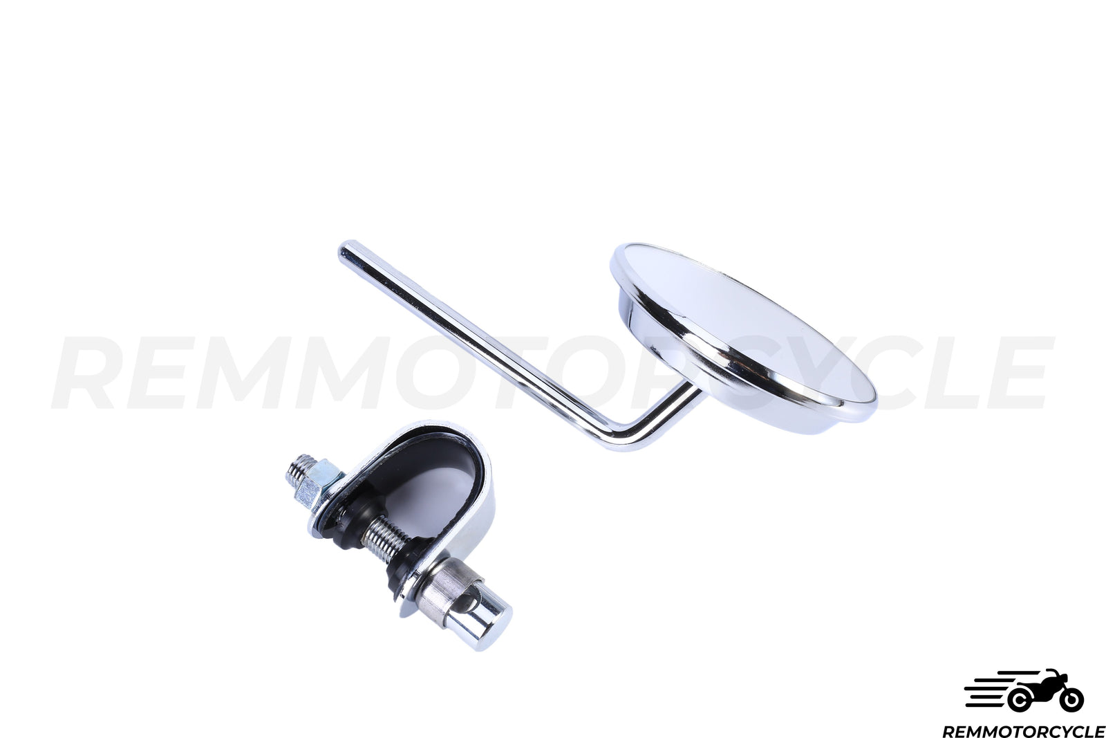 Specchietto Retrovisore Rotondo Retrò Classico Cromato con supporto