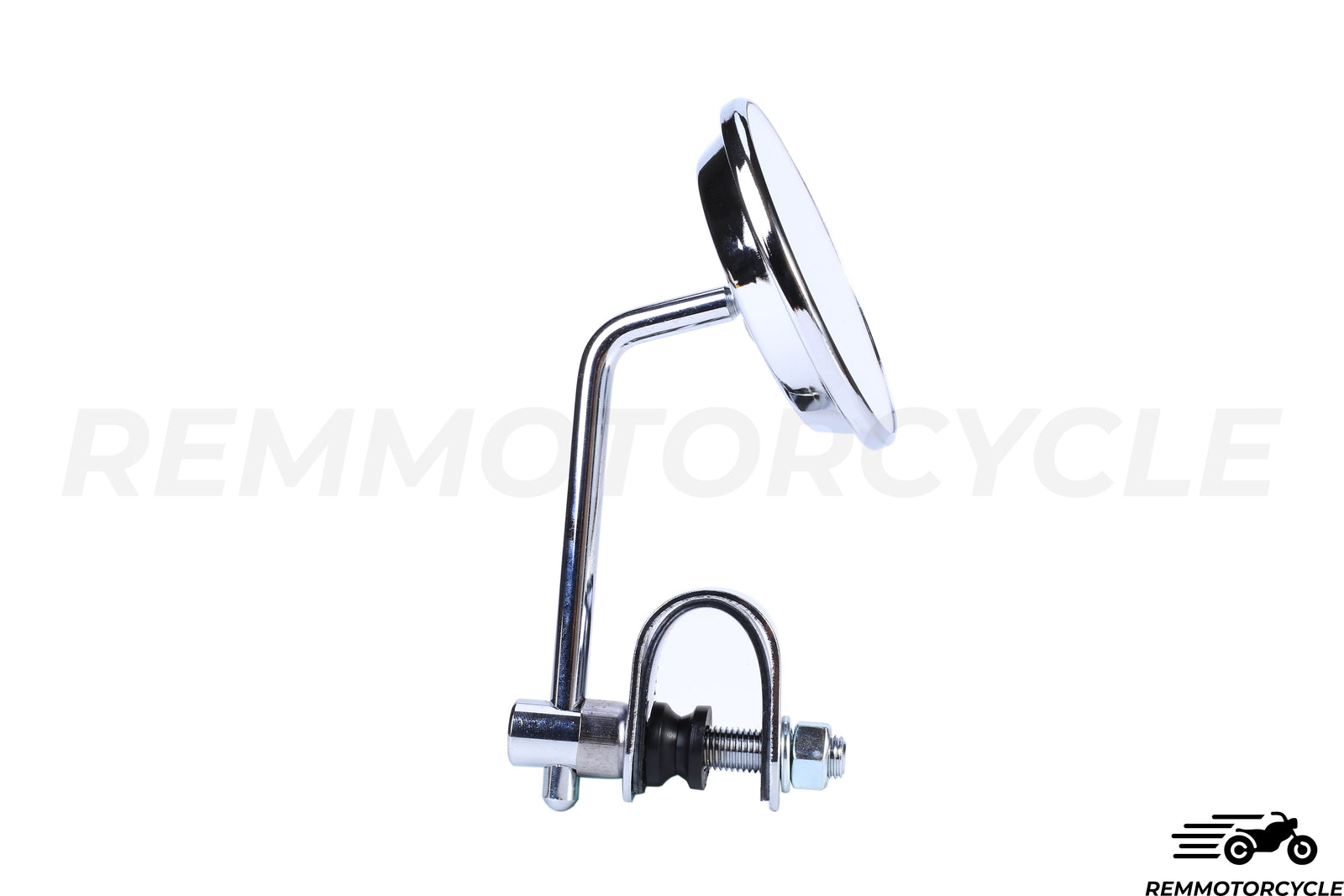 Specchietto Retrovisore Rotondo Retrò Classico Cromato con supporto