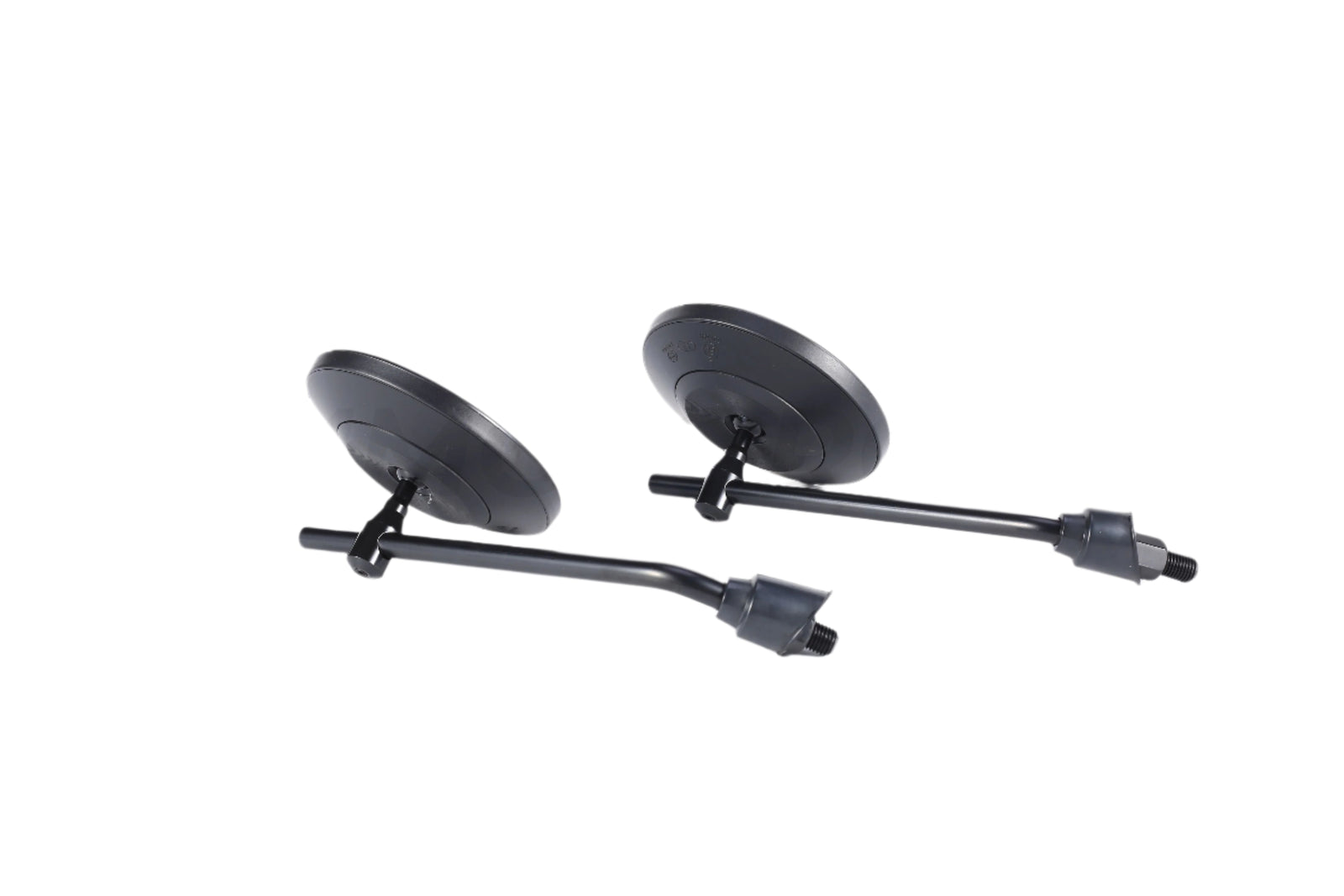 Pair of 22 mm round black mirrors