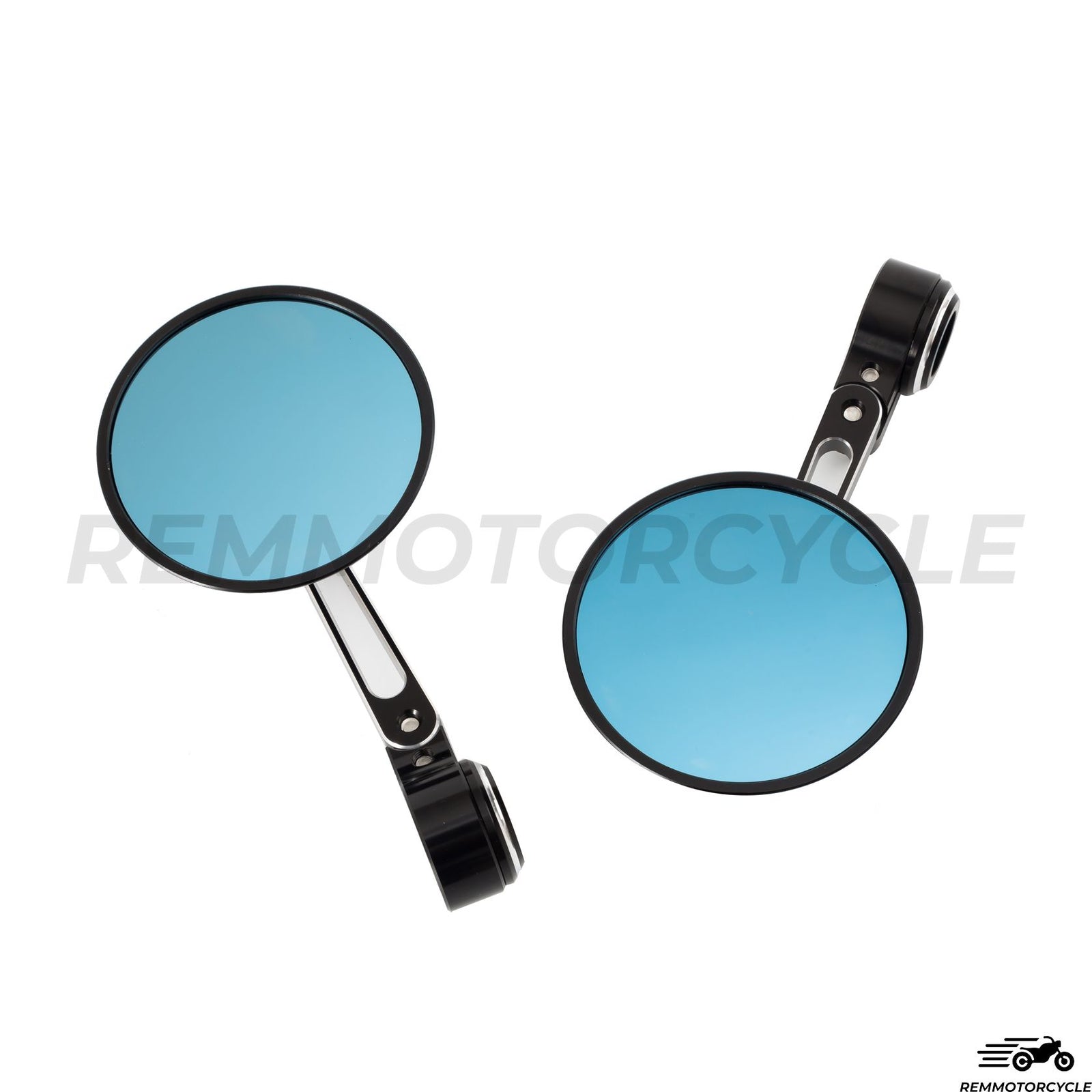 Specchietti Retrovisori da Manubrio Nero Rotondi CNC 2.0