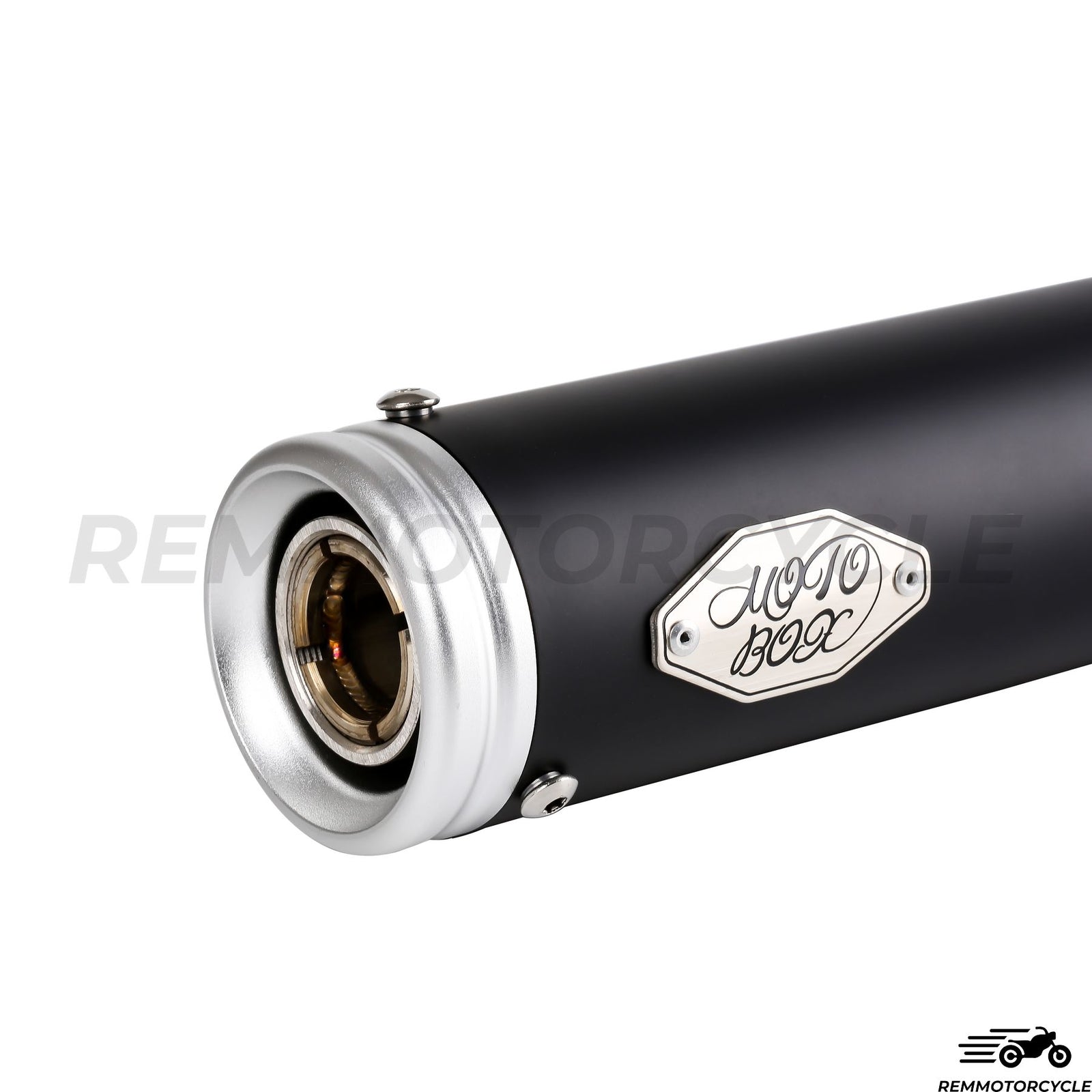 Schwarzer Auspuff mit schneller Schikane