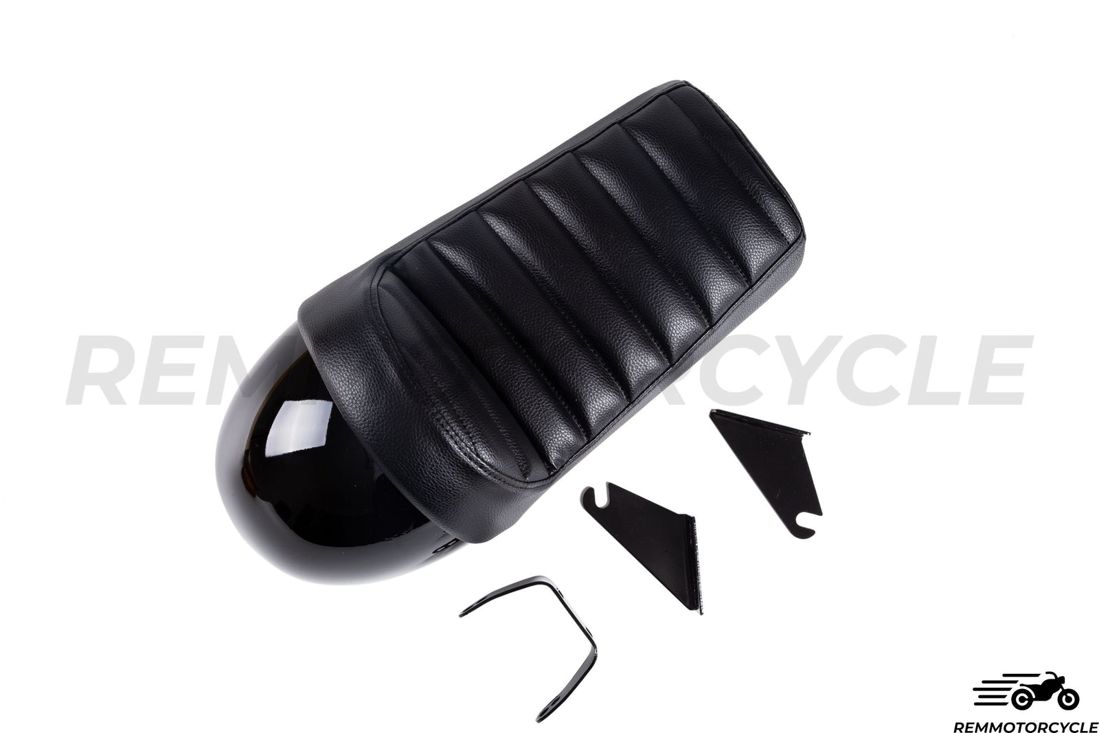 Cangkang kafe hitam pendek dengan pelana hitam