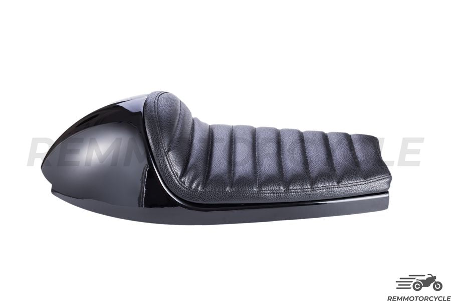 Black saddle black shell with long integrated led loop