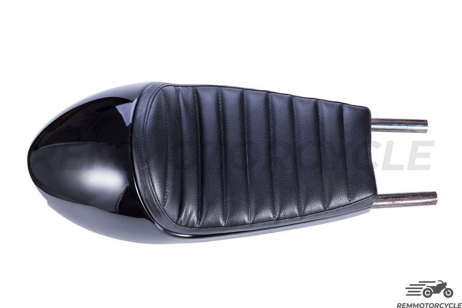 Black saddle black shell with long integrated led loop