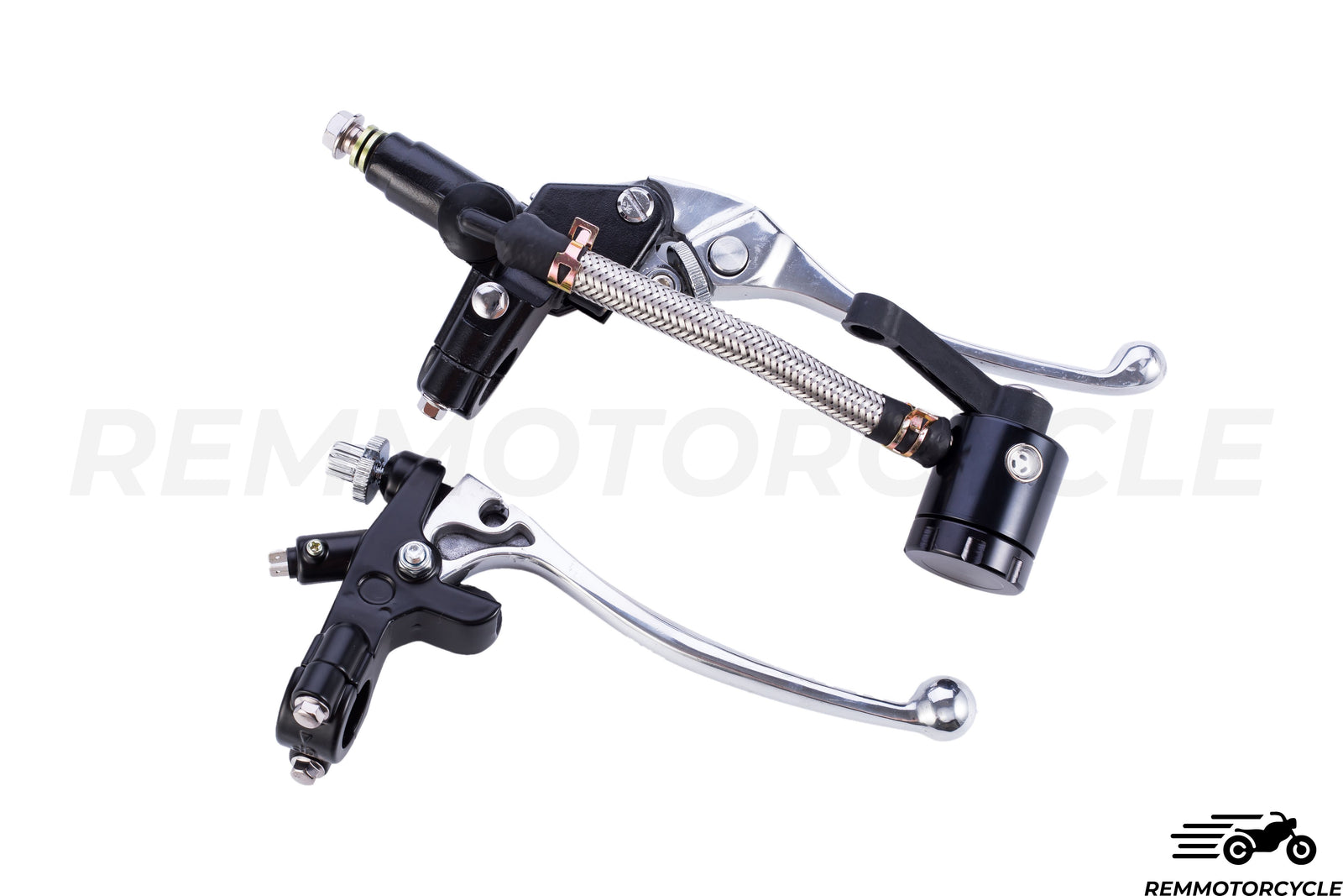 Ensemble Levier de frein moto et levier Embrayage Moto Vintage RACING Noir/Gris 22 mm