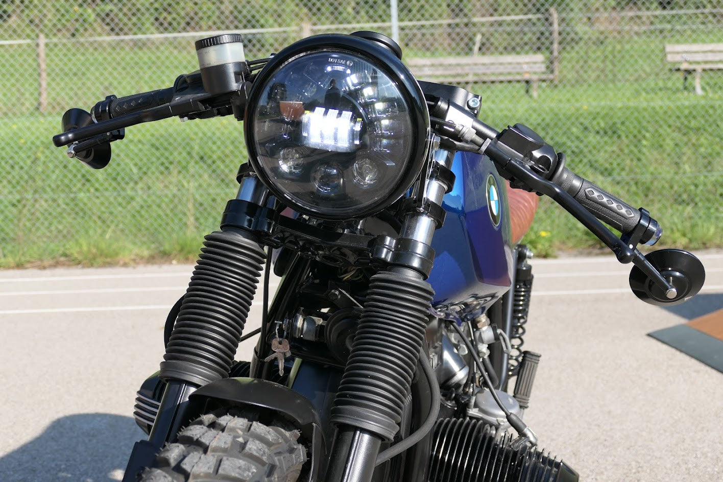 Jcevium Support Phare Moto Universel 22mm - Guidon 7/8" Pour Café Racer, Chopper Et Streetfighter