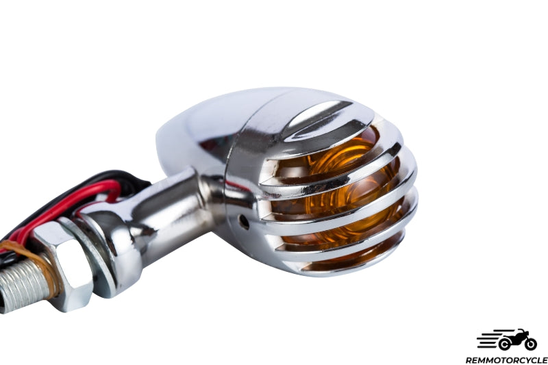clignotant moto chromé avec Grille