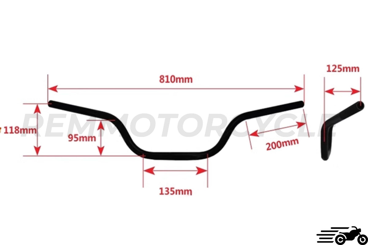 Manubrio Tracker Nero 22 mm 