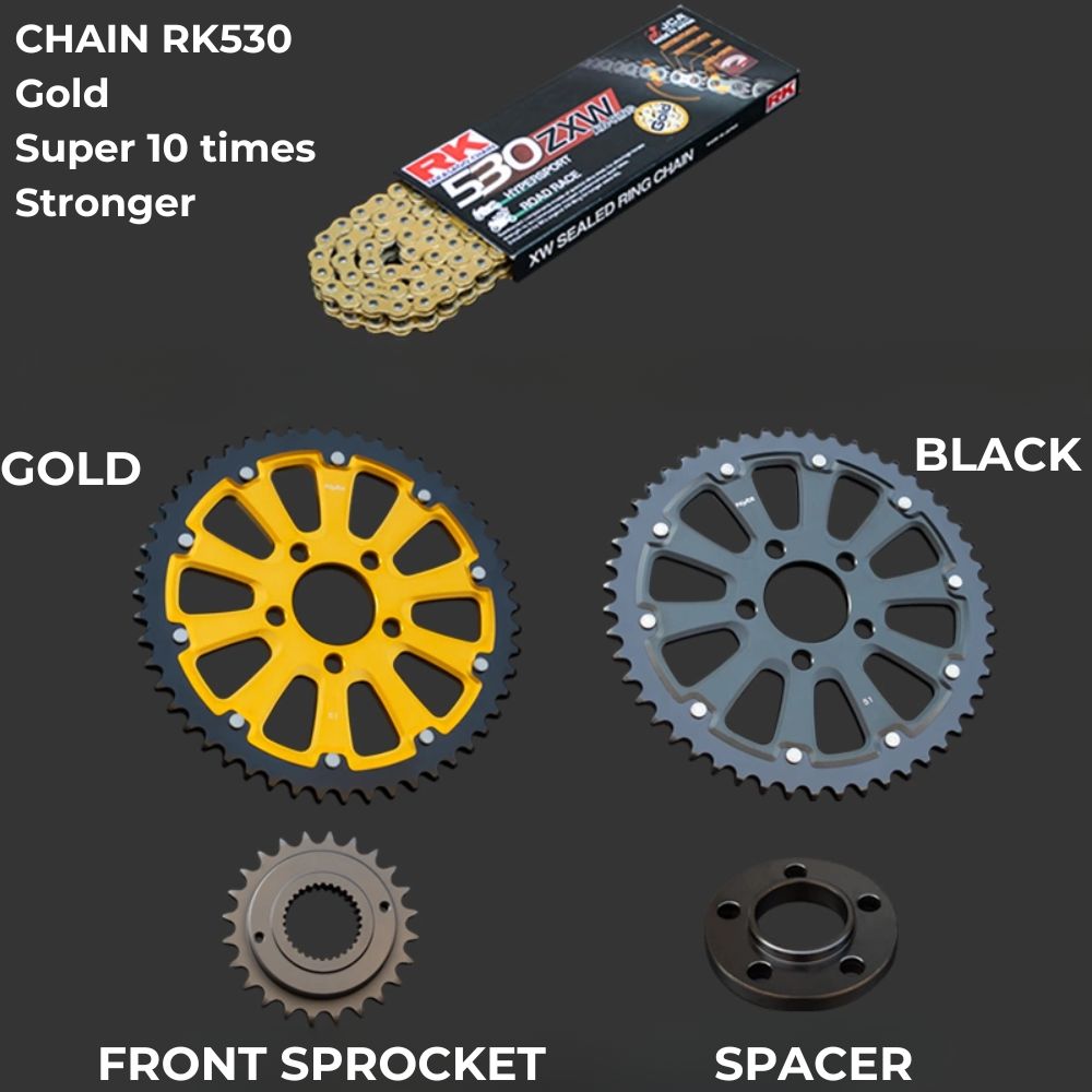 Sportster-ketjusarja – CNC-alumiini/teräs-hybridiratas