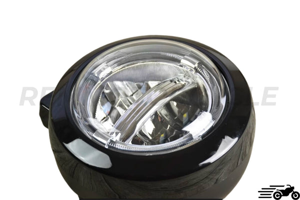 Phare LED 7 Pouces Moto – Noir, 50W, 10-30V, Faisceau Hi/Low