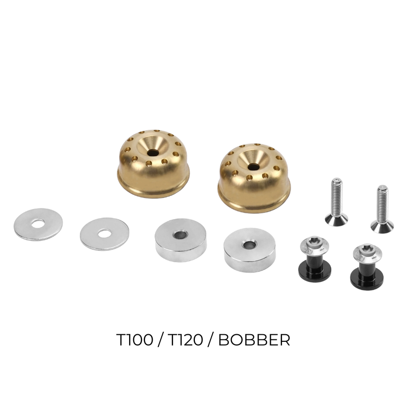Embouts de guidon laiton (argent ou noir) + adaptateur rétro – BMW R12 / Triumph Classic