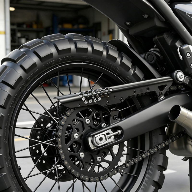 Garde-chaîne rétro aluminium - Triumph Scrambler 400X / 400XC / Speed 400