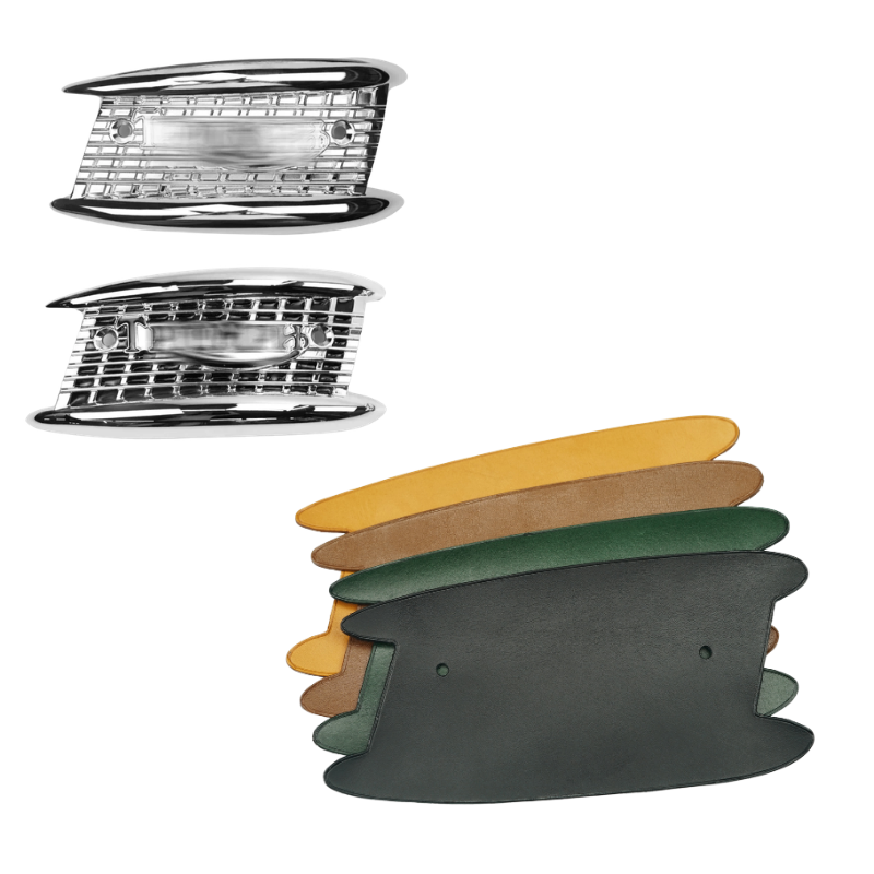 Logo de réservoir vintage Triumph T100/T120 – Argent ou cuir