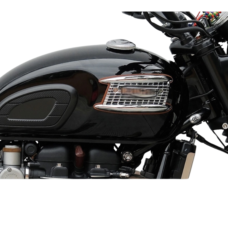 Logo de réservoir vintage Triumph T100/T120 – Argent ou cuir