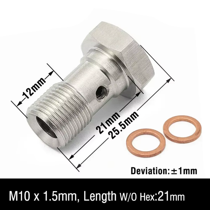 Vis banjo inox hydraulique M10/M12 & 7/16-20