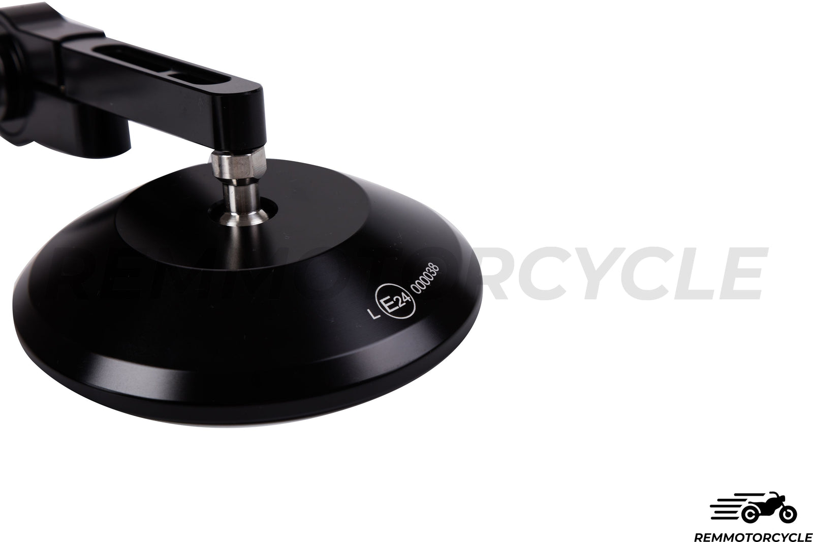 Specchietti Retrovisori da Manubrio Neri Rotondi CNC Omologati 