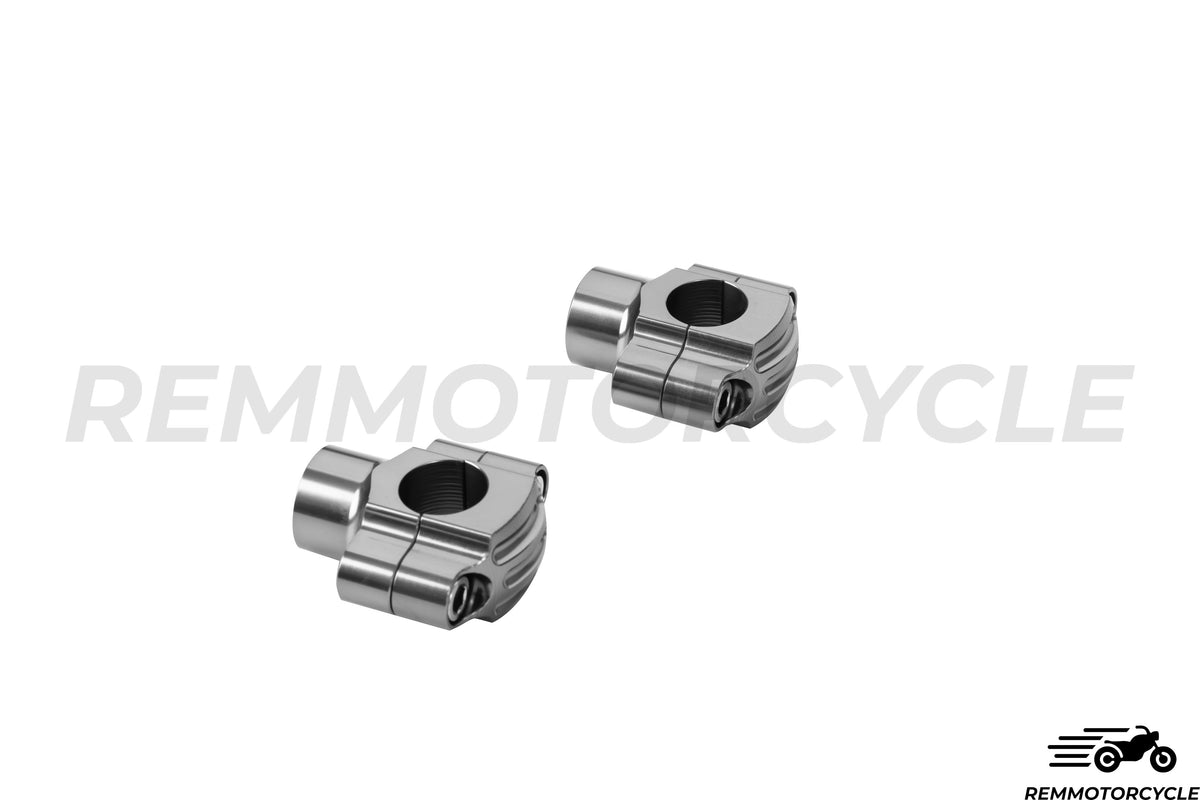 Pontets de Guidon de 22 mm ou 25 mm Chrome, Noir, Titane ou Laiton