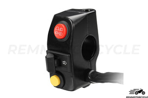 Motorcycle flashing switch Alu Horn and Lights for 22mm handlebars