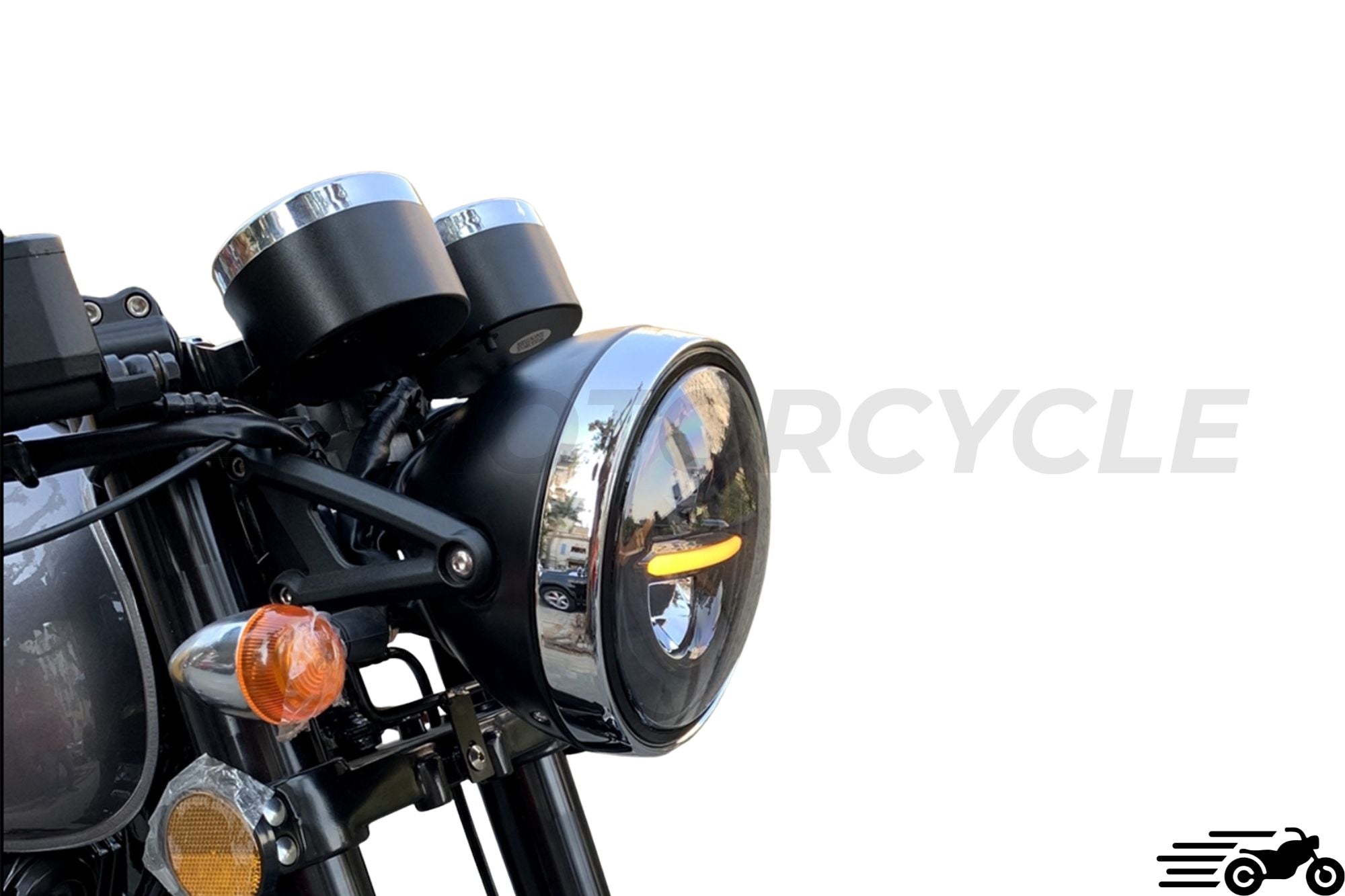 Phare LED Moto 20 cm avec Diurne