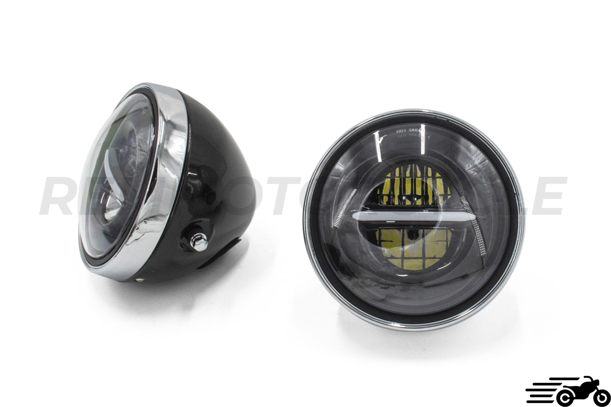 Phare LED Moto 20 cm avec Diurne - REMMOTORCYCLE