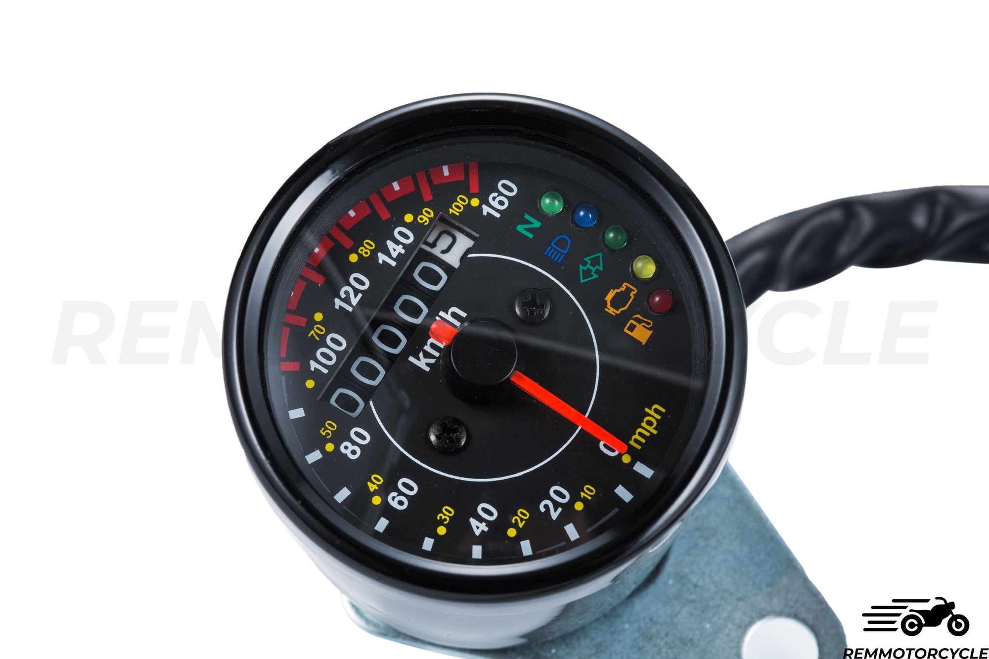 Tachimetro Moto Universale Km/h Nero o Cromato 5 indicatori