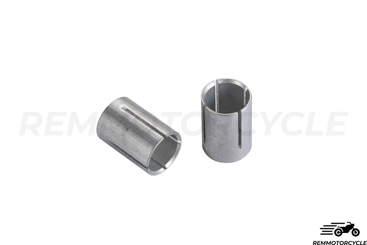 Tappi manubrio in alluminio rotondi CNC nero e argento 