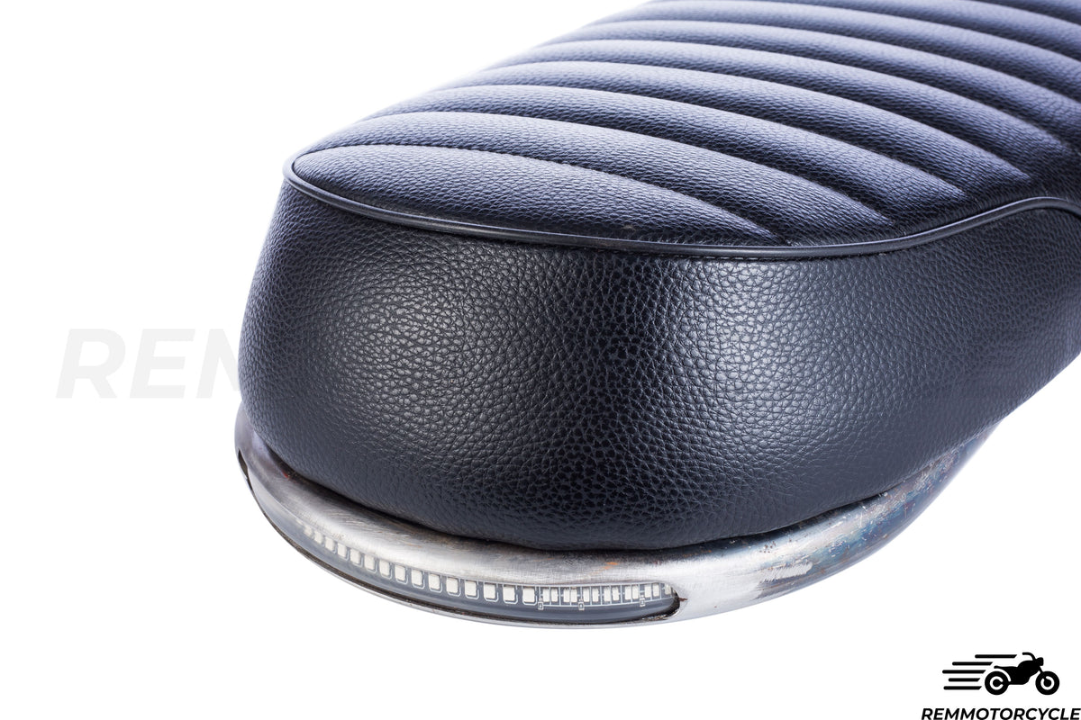 Black Motorcycle Saddle + Short Flat Loop + Band LED Terpadu