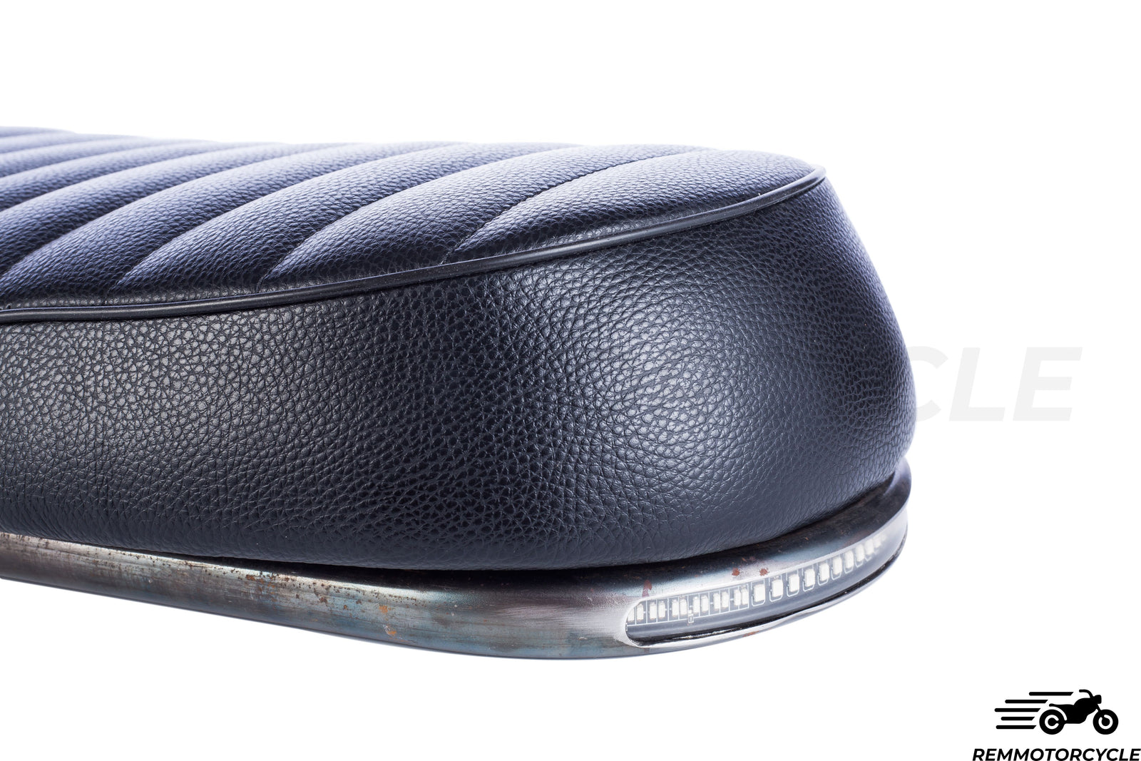 Black motorcycle saddle + long flat loop + integrated led band