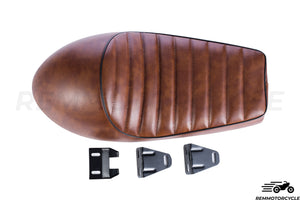 brown cafe racer motorcycle seat