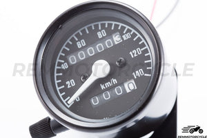 Black Universal Vintage Motorcycle Speedometer km/h with Black or White Background