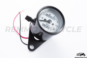 Black Universal Vintage Motorcycle Speedometer km/h with Black or White Background