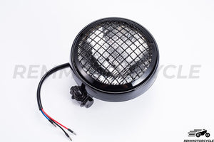 Headlight 15 cm Black Upper Grille Yellow or Transparent Glass