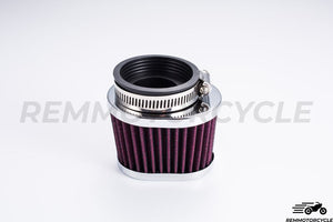 Red Oval Chrome Air Filter