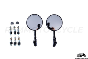 Homologated round black CNC mirrors
