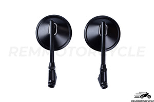 Homologated round black CNC mirrors