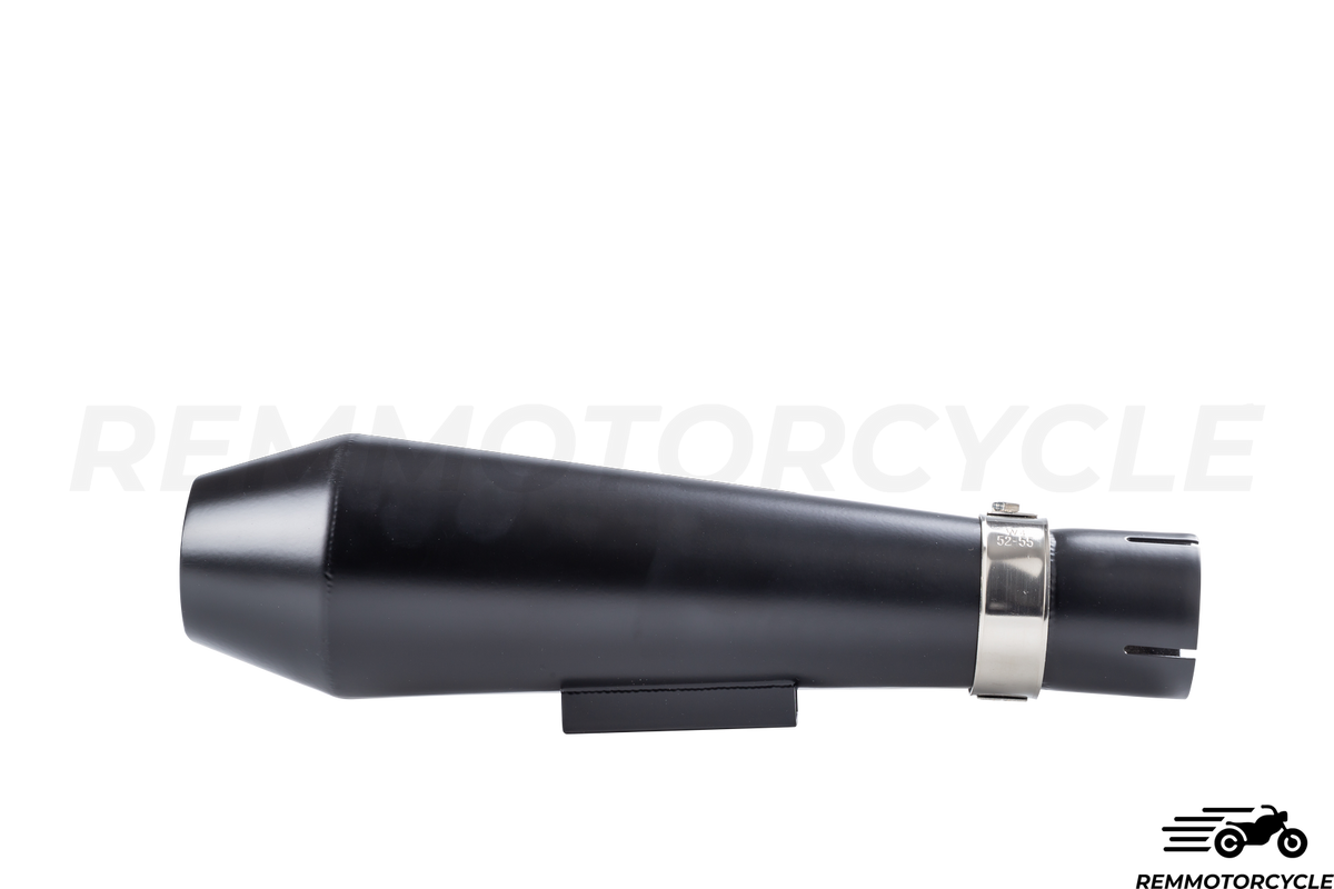 Kurzer Auspuff Cafe Racer Noir mit Schikanen
