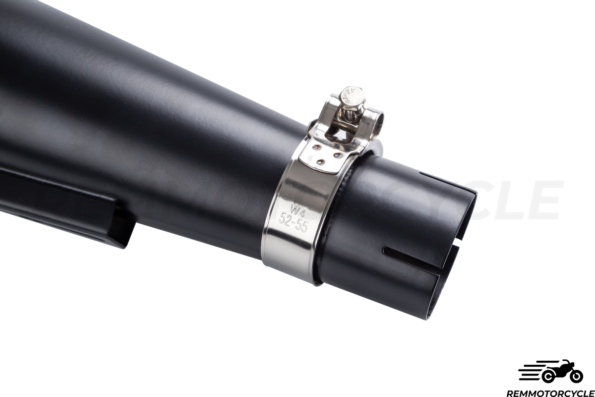 Kurzer Auspuff Cafe Racer Noir mit Schikanen