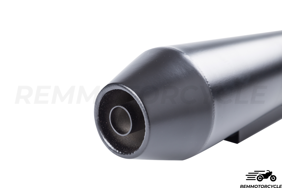 Kurzer Auspuff Cafe Racer Noir mit Schikanen