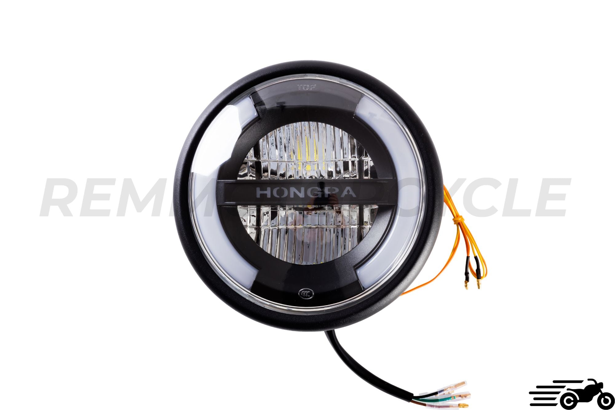 Front LED headlight with scrolling indicators