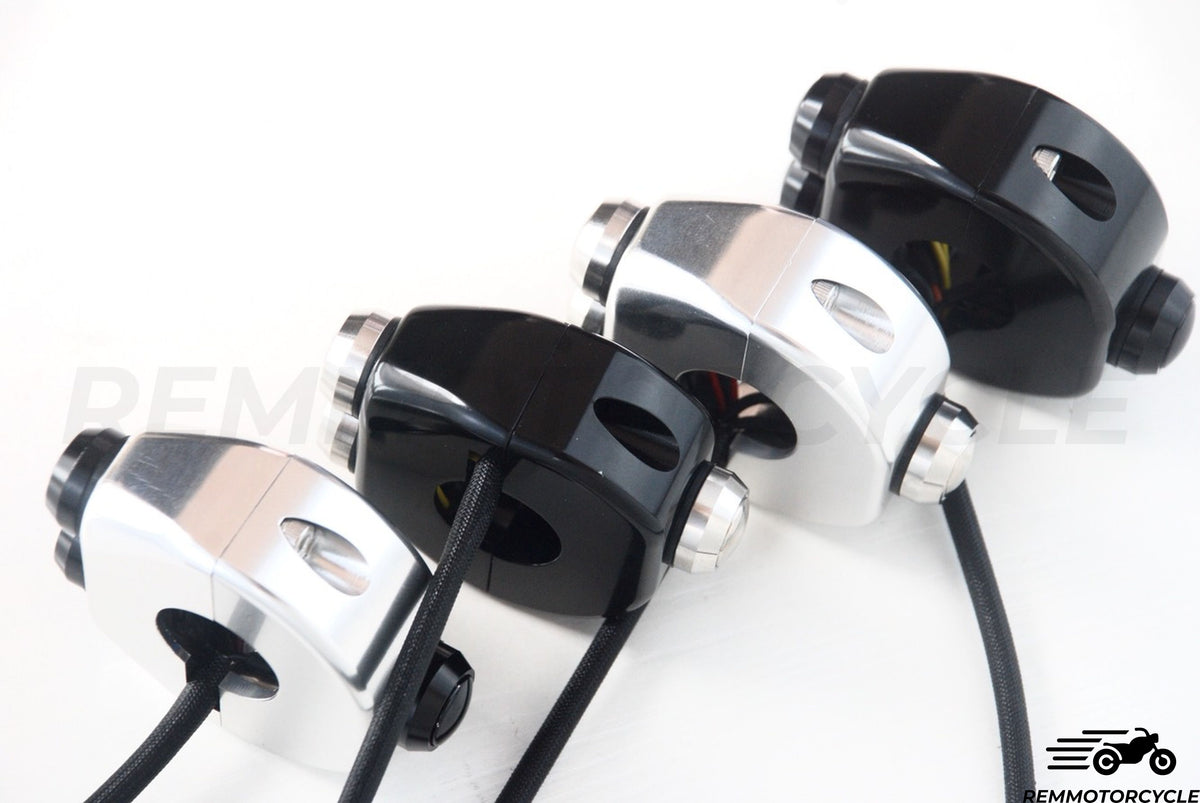 Commodo pour moto BOX CNC 3 boutons 22 ou 25MM