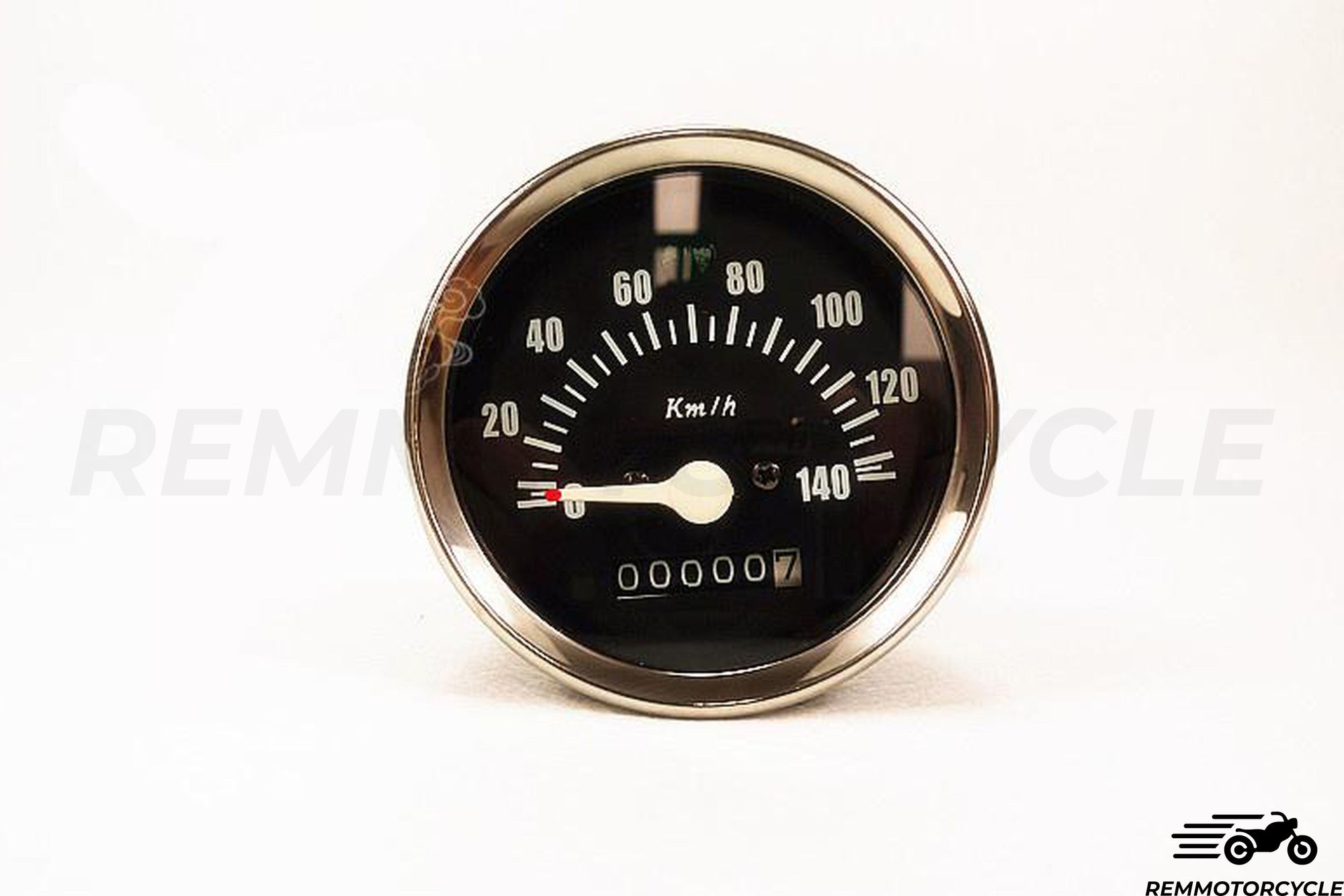 Km/h counter Black Chrome circle 8.5 cm